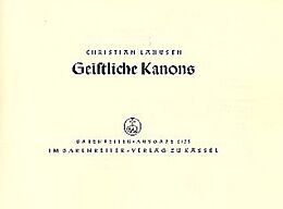 Christian Lahusen Notenblätter Geistliche Kanons