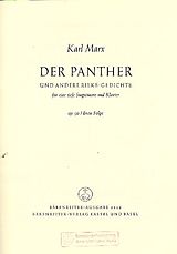 Karl Marx Notenblätter Der Panther und andere Rilke-Gedichte op.50 Band 1