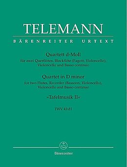 Georg Philipp Telemann Notenblätter Quartett d-Moll für 2 Flöten