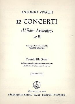 Antonio Vivaldi Notenblätter Concerto G-Dur op.3,3, für