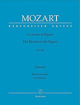 Wolfgang Amadeus Mozart Notenblätter Le nozze di Figaro KV492