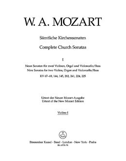 Wolfgang Amadeus Mozart Notenblätter Sämtliche Kirchensonaten Band 1 für