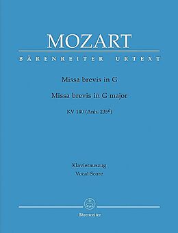 Wolfgang Amadeus Mozart Notenblätter Missa brevis G-Dur KV140 für Soli