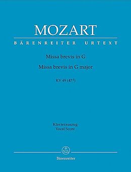 Wolfgang Amadeus Mozart Notenblätter Missa brevis G-Dur KV49
