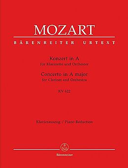 Wolfgang Amadeus Mozart Notenblätter Konzert A-Dur KV622 für Klarinette in A und Orchester