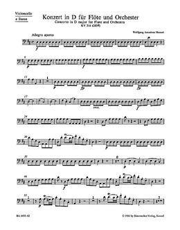 Wolfgang Amadeus Mozart Notenblätter Konzert D-Dur KV314