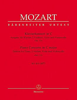 Wolfgang Amadeus Mozart Notenblätter Konzert C-Dur KV415 für