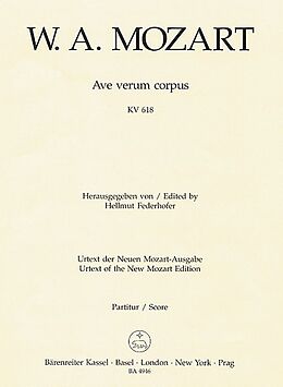 Wolfgang Amadeus Mozart Notenblätter Ave verum corpus KV618