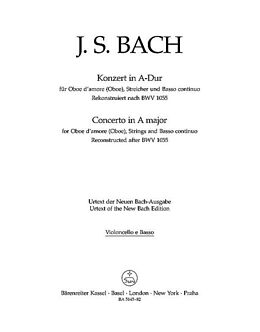 Johann Sebastian Bach Notenblätter Konzert A-Dur BWV1055 für Oboe