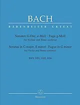 Johann Sebastian Bach Notenblätter Sonate G-Dur BWV1021, Sonate e-Moll BWV1023 und Fuge g-Moll BWV1026