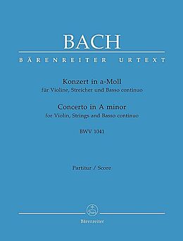 Johann Sebastian Bach Notenblätter Konzert a-Moll BWV1041