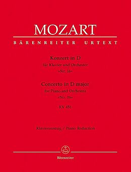 Wolfgang Amadeus Mozart Notenblätter Konzert D-Dur KV451 für Klavier