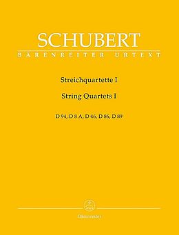 Franz Schubert Notenblätter Streichquartette Band 1