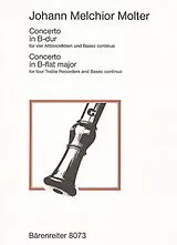 Johann Melchior Molter Notenblätter Konzert B-Dur für 4 Altblockflöten