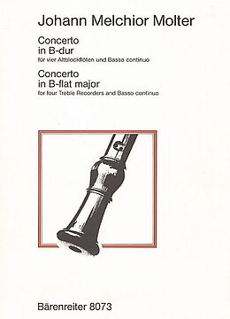 Johann Melchior Molter Notenblätter Konzert B-Dur für 4 Altblockflöten