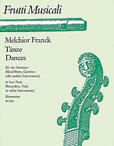 Melchior Franck Notenblätter Tänze für 4 Blockflöten