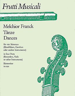 Melchior Franck Notenblätter Tänze für 4 Blockflöten