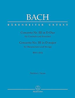 Johann Sebastian Bach Notenblätter Konzert D-Dur Nr.3 BWV1054