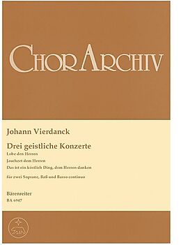 Johann Vierdanck Notenblätter 3 geistliche Konzerte für 2 Soprane