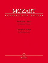 Wolfgang Amadeus Mozart Notenblätter Sämtliche Lieder für mittlere