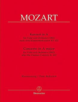 Wolfgang Amadeus Mozart Notenblätter Konzert A-Dur nach dem Klarinettenkonzert KV622