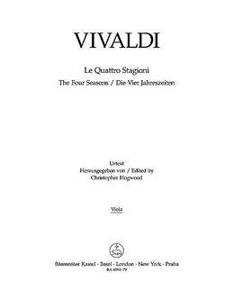 Antonio Vivaldi Notenblätter Die vier Jahreszeiten