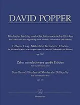 David Popper Notenblätter 15 leichte Etüden op.76,1 und 10 mittelschwere Etüden op.76