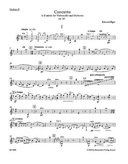 Edward Elgar Notenblätter Konzert e-Moll op.85 für