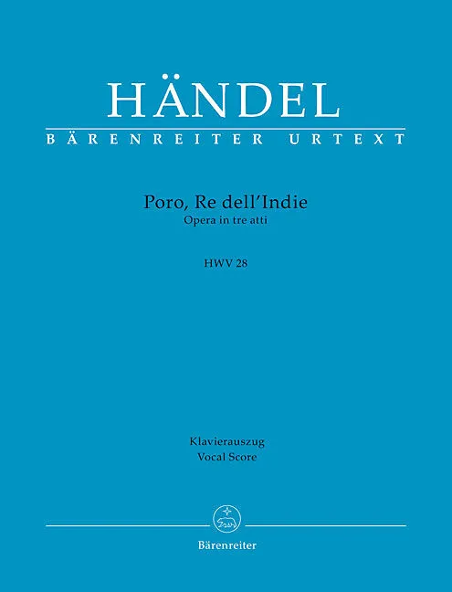 Poro, Re dell´Indie HWV 28 -Opera in drei Akten-
