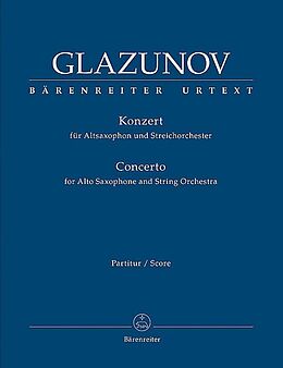 Alexander Glasunow Notenblätter Konzert Es-Dur op.109 für Altsaxophon