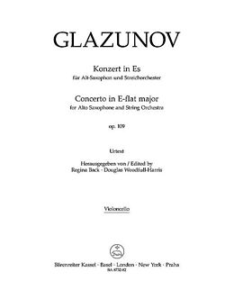 Alexander Glasunow Notenblätter Konzert Es-Dur op.109 für Altsaxophon