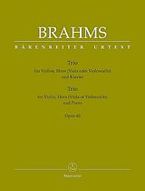Johannes Brahms Notenblätter Trio op.40 für Violine, Horn (Viola