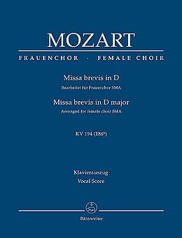 Wolfgang Amadeus Mozart Notenblätter Missa brevis D-Dur KV194 (KV186h