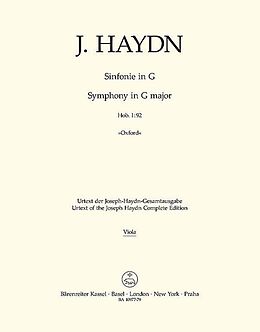 Franz Joseph Haydn Notenblätter Sinfonie G-Dur Nr.92 Hob.I-92 - Oxford