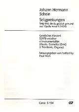 Johann Hermann Schein Notenblätter Selig sind die da geistlich arm sind