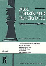 Johann Sebastian Bach Notenblätter Sonate BWV1020 für Altblockflöte