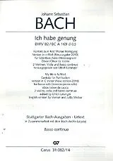 Johann Sebastian Bach Notenblätter Ich habe genung (c-Moll mit Bass (Mezzosopran))