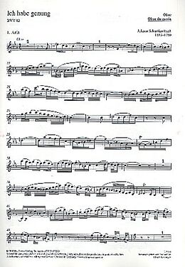 Johann Sebastian Bach Notenblätter Ich habe genung (c-Moll mit Bass (Mezzosopran))