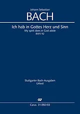 Johann Sebastian Bach Notenblätter Ich hab in Gottes Herz und Sinn BWV 92