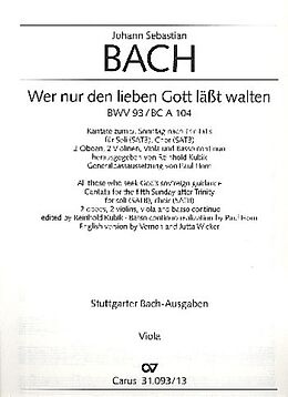 Johann Sebastian Bach Notenblätter Wer nur den lieben Gott lässt walten für Soli, gem Chor