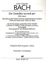 Johann Sebastian Bach Notenblätter Der Gerechte kommt um für ssatb
