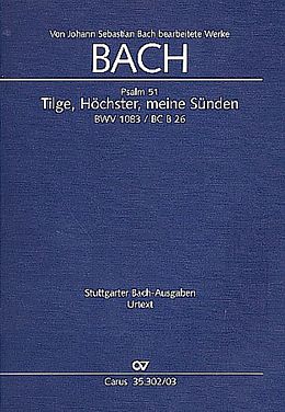 Johann Sebastian Bach Notenblätter Tilge, Höchster, meine Sünden BWV1083