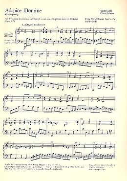 Felix Mendelssohn-Bartholdy Notenblätter Adspice domine op.121 Vespergesang