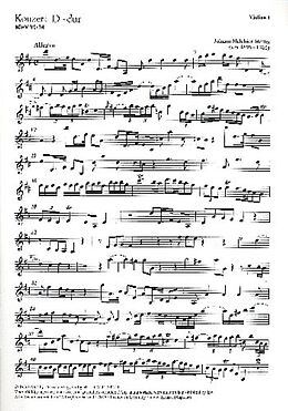 Johann Melchior Molter Notenblätter Konzert D-Dur für Klarinette und