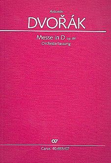 Antonin Leopold Dvorak Notenblätter Messe D-Dur op.86 (Orchesterfassung)