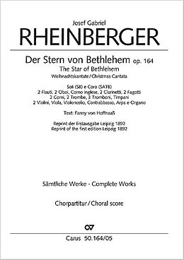 Joseph Gabriel Rheinberger Notenblätter Der Stern von Bethlehem op.164