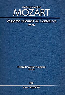 Wolfgang Amadeus Mozart Notenblätter Vesperae solennes de confessore KV339