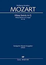 Wolfgang Amadeus Mozart Notenblätter Missa brevis G-Dur KV49