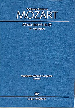 Wolfgang Amadeus Mozart Notenblätter Missa brevis D-Dur KV194