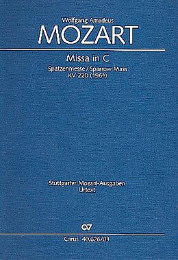 Wolfgang Amadeus Mozart Notenblätter Missa brevis C-Dur KV220